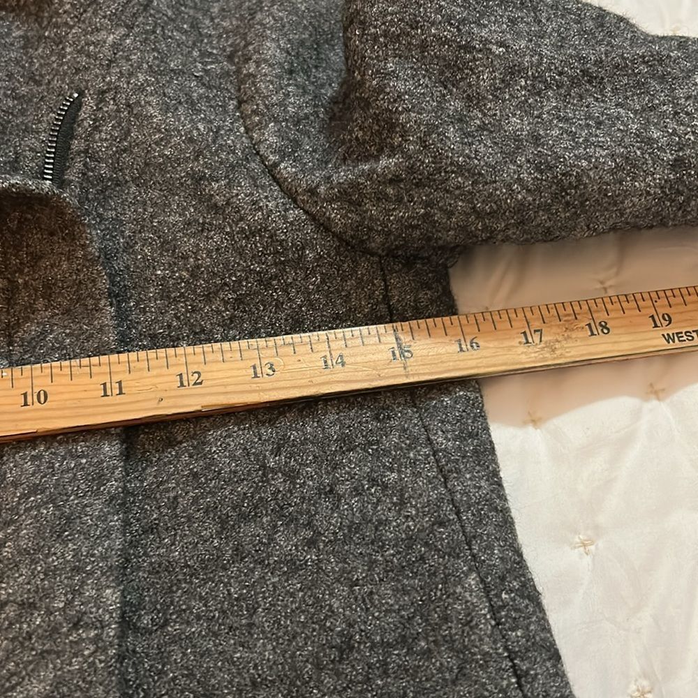 SOIA and KYO 'Reagan' Asymmetrical Bouclé  Jacket wool Charcoal Coat  XXS nwot - Picture 6 of 8